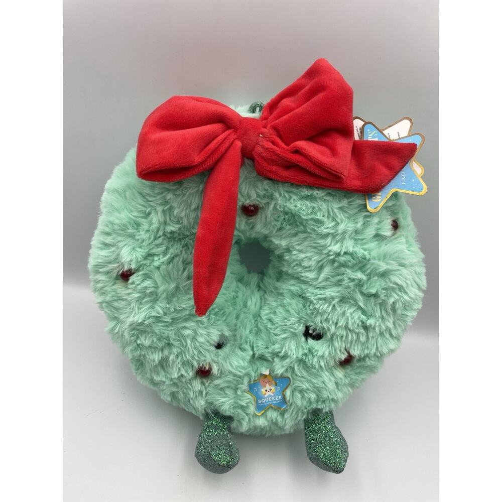 F.A.O. Schwarz 10" Glow Brights Plush LED with Sound/Music Wreath New With Tags